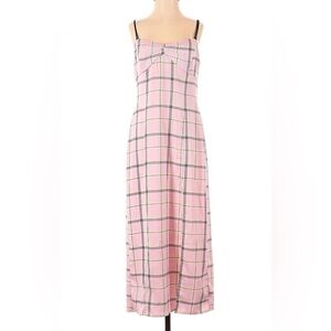 Urban Outfitters Cher Plaid Satin Midi Dress Small